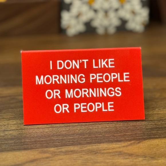 Red Humorous Desk Sign - Picture 1 of 3